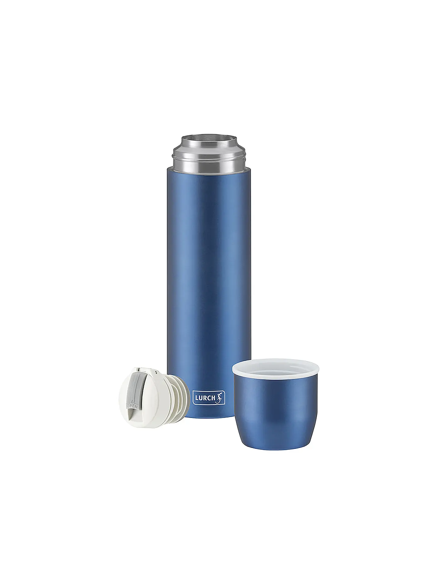 LURCH | Isolierflasche - Thermosflasche mit Becher EDS 0,45l Denim Blue | 